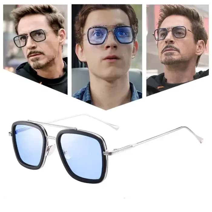 Lunettes de soleil mode cadre carré Tony Stark Style femmes
