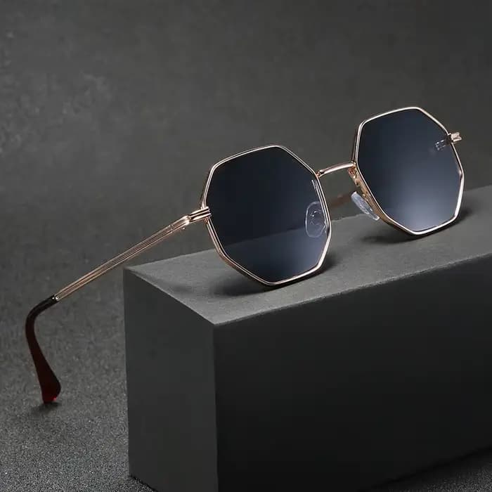 Lunettes de soleil polygone vintage pour hommes et femmes