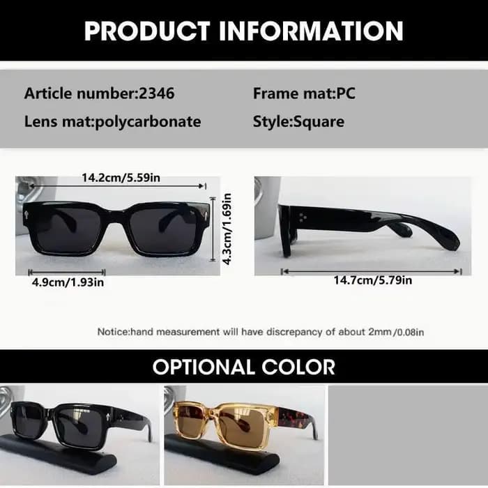 OCYCO 2026 Lunettes de soleil carrées rétro pour hommes et femmes