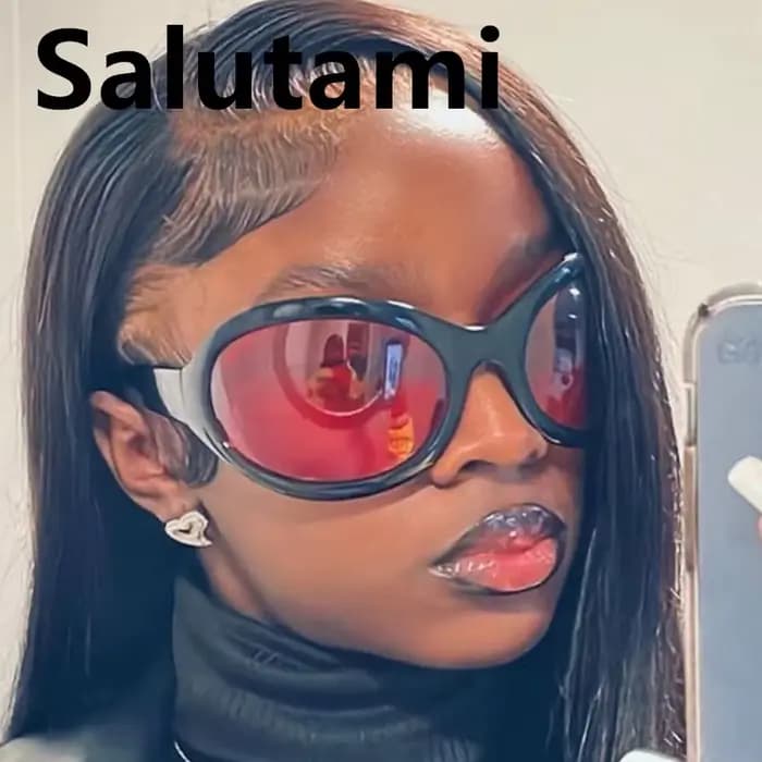 Lunettes de soleil Y2K jaunes uniques pour femmes