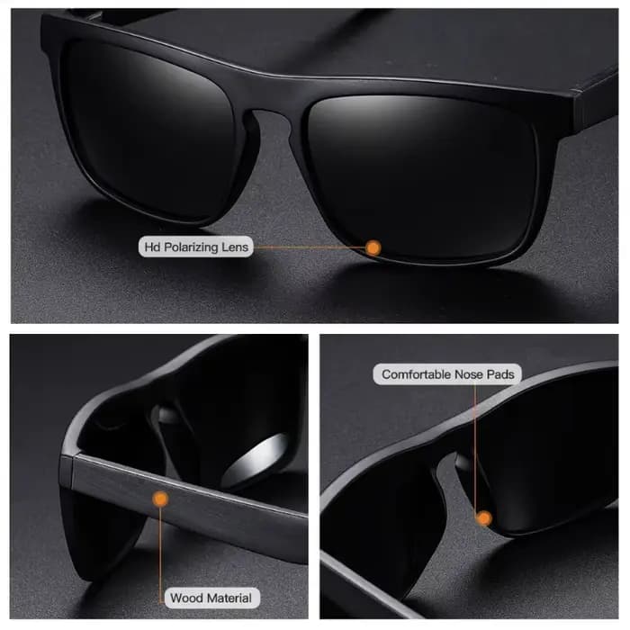 Nouvelles Lunettes de Soleil Classiques en Bois pour Hommes