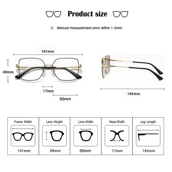 Monture de lunettes optiques surdimensionnées pour femmes