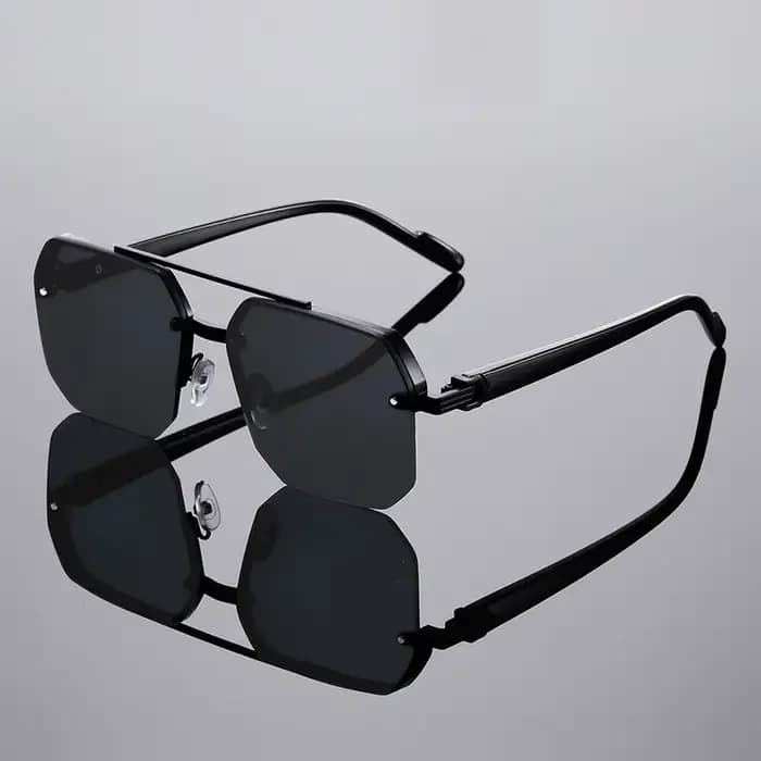 GM LUMIAS lunettes de soleil surdimensionnées semi-sans monture hommes mode Vintage dégradé nuances décontractées