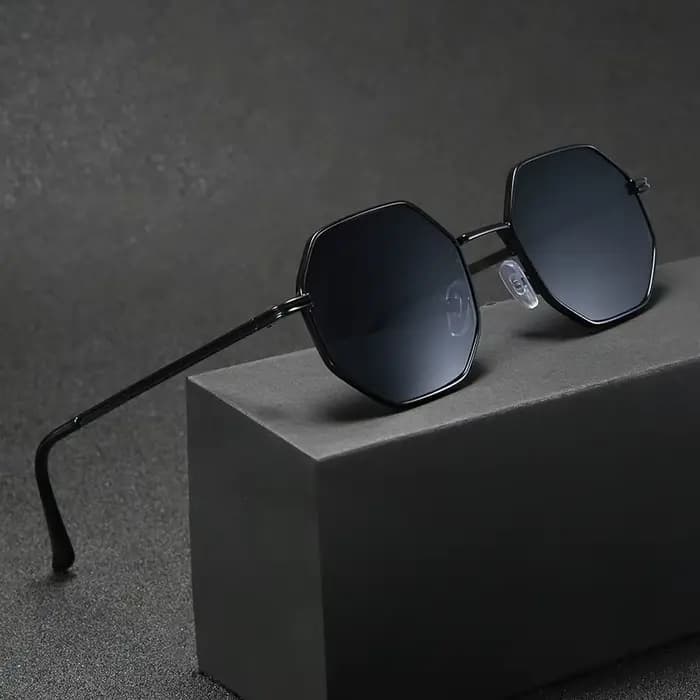 Lunettes de soleil polygone vintage pour hommes et femmes