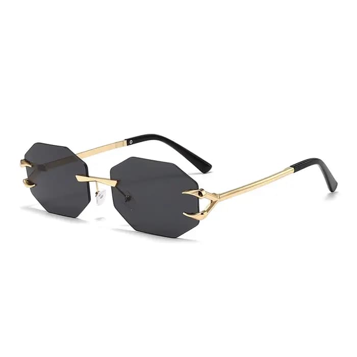 Lunettes de soleil hexagonales sans bords pour femmes et hommes