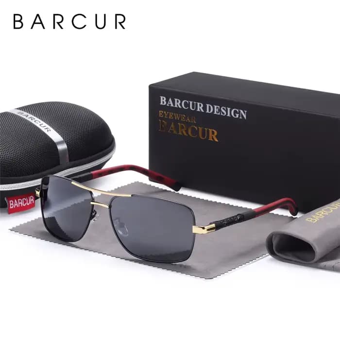 BARCUR Rectangle lunettes de soleil polarisées conduite