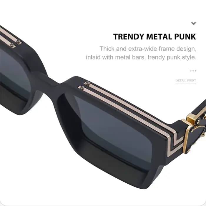 Carré surdimensionné millionnaire mode lunettes De soleil De luxe pour hommes Vintage