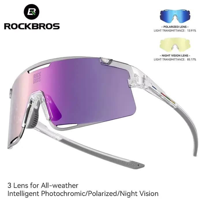 ROCKBROS ROAD TO SKY lunettes de vélo 3 lentilles photochromiques +