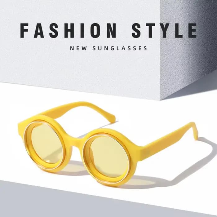 Lunettes de soleil rondes rétro tendance Hip Hop Street