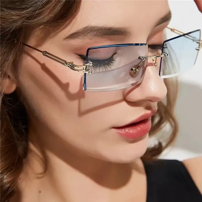 Lunettes de soleil tendance sans monture pour hommes et femmes
