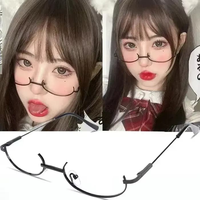 Lunettes de Cosplay bidimensionnelles à demi-monture inférieure