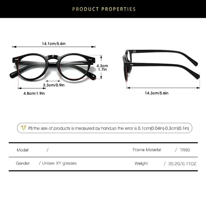 Lunettes à monture ronde TR90 de nouveau style classique rétro – Accessoire streetwear indispensable pour hommes et femmes à la mode