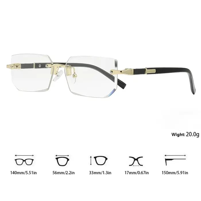 Lunettes de soleil de luxe sans monture à verres dégradés