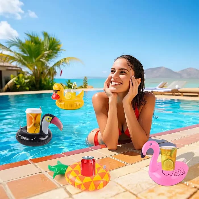 Lot de 3/6/12 supports de boissons gonflables pour piscine, porte-gobelets flottants, bouées porte-boissons, plateaux flottants pour boissons