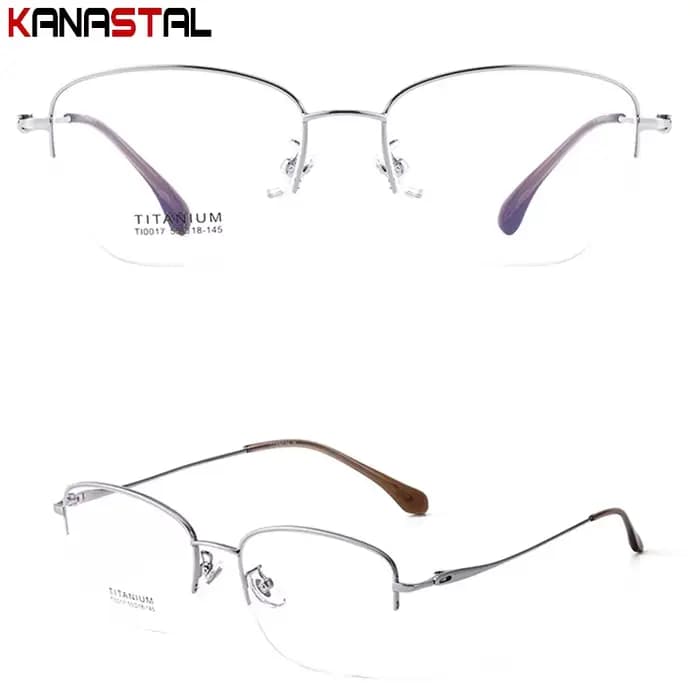 Montures de lunettes demi-cerclées en titane pur pour femmes