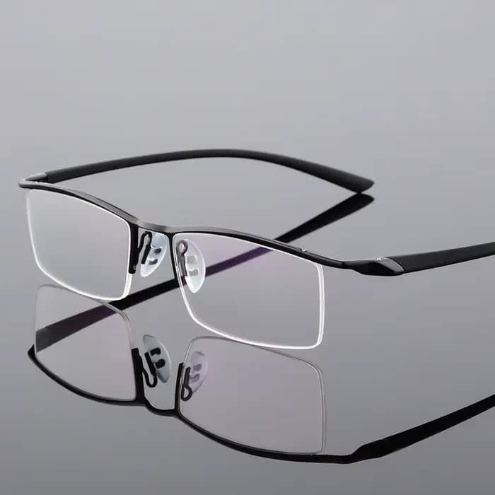 Browline demi-jante monture de lunettes en métal pour hommes