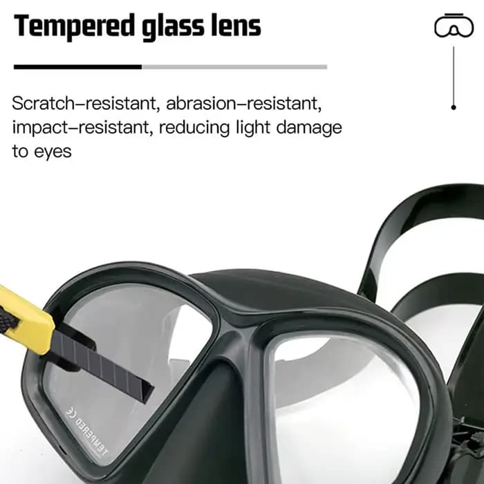 Masque de plongée libre professionnel à faible volume avec lentille M, verre trempé et support de caméra