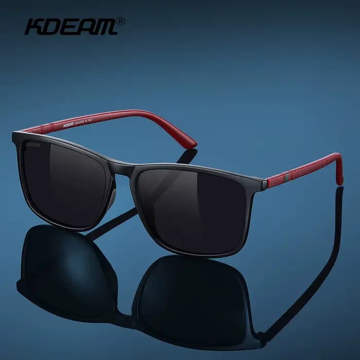KDEAM marque hommes carré lunettes de soleil polarisées pour grande tête en plein air femmes