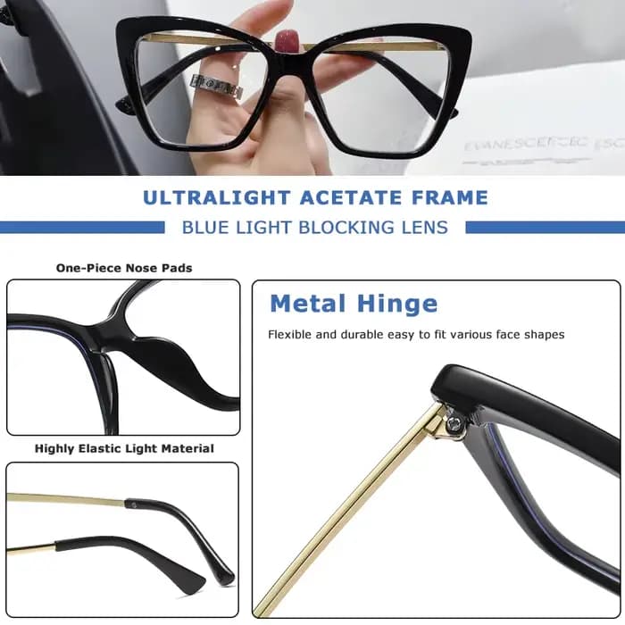 CRIXALIS Lunettes anti-lumière bleue pour femmes 2024