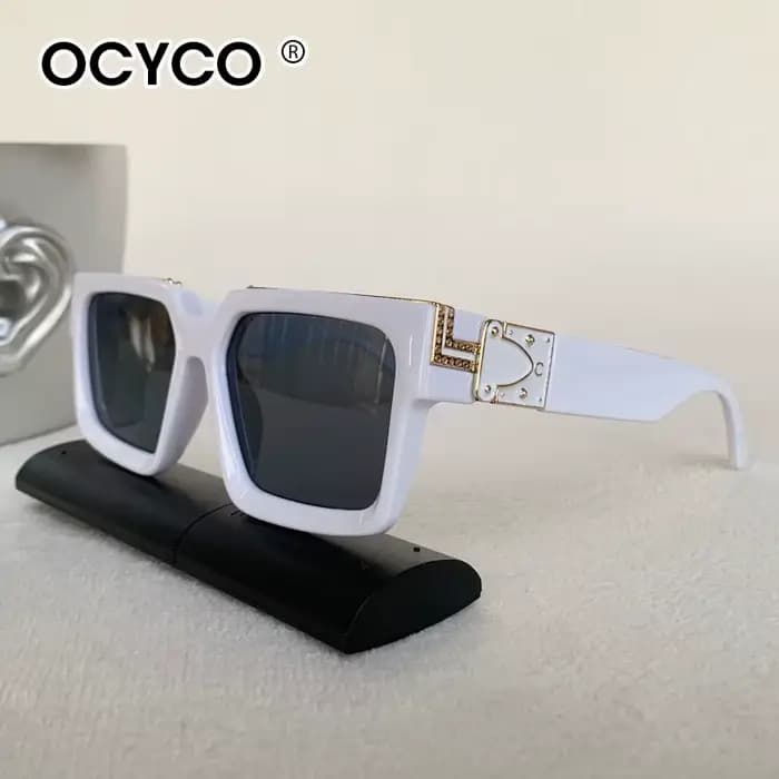 Lunettes de soleil carrées surdimensionnées multicolores pour hommes et femmes