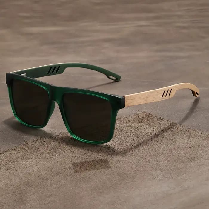 Lunettes de soleil rétro en noyer