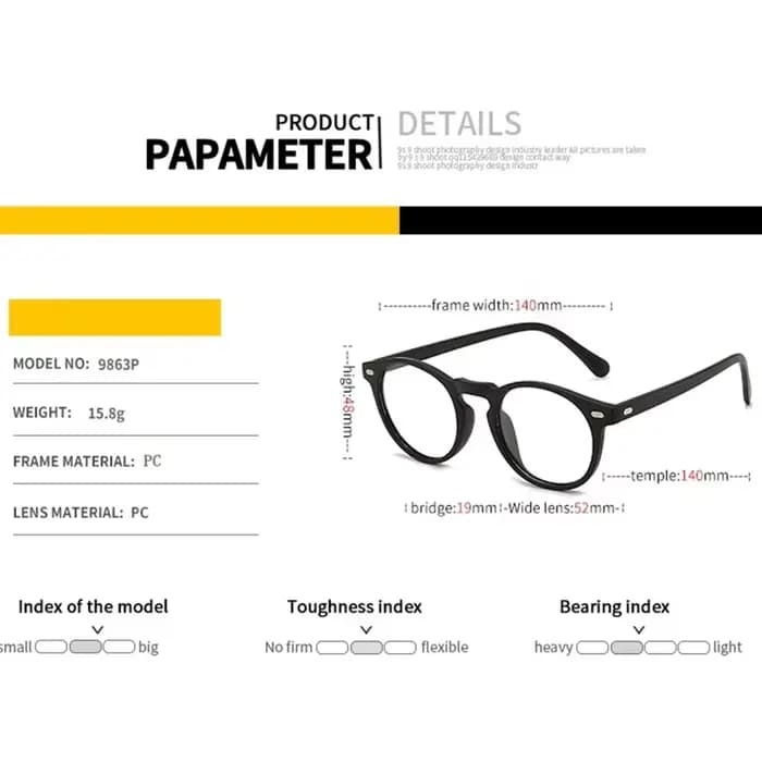 Petites lunettes de Transition classiques noires mates