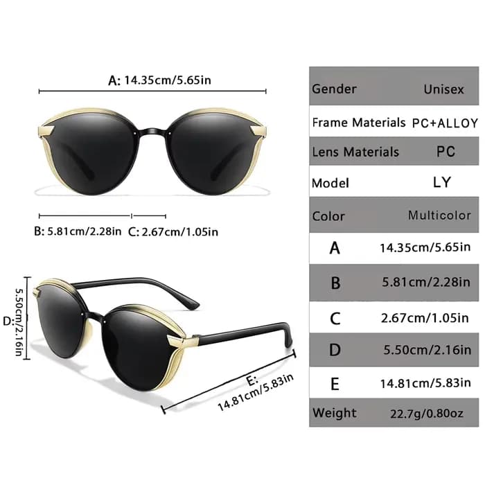 Lunettes de soleil rondes vintage pour hommes et femmes