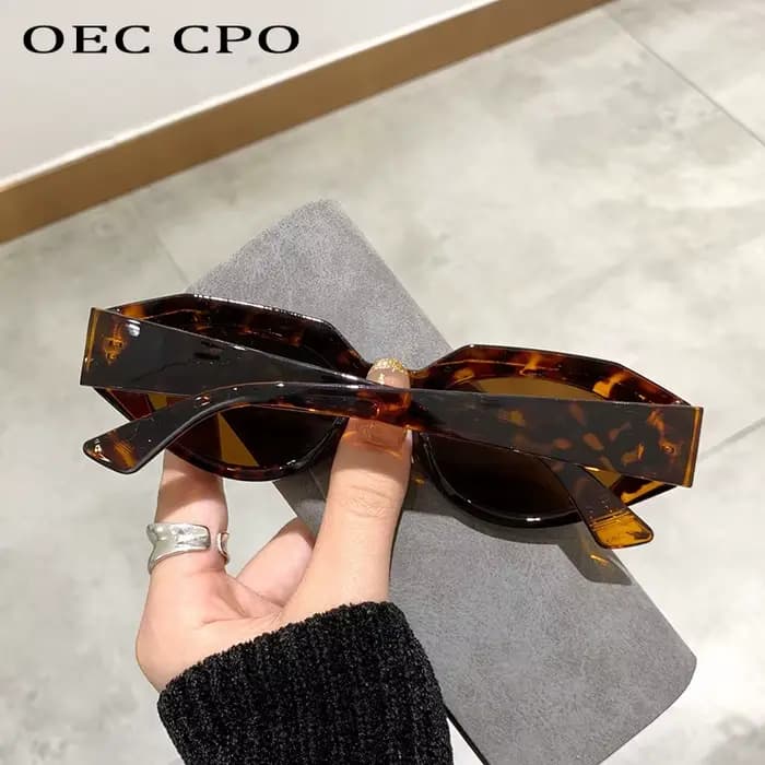 OEC CPO Punk lunettes de soleil œil de chat femmes Vintage petite lentille ovale
