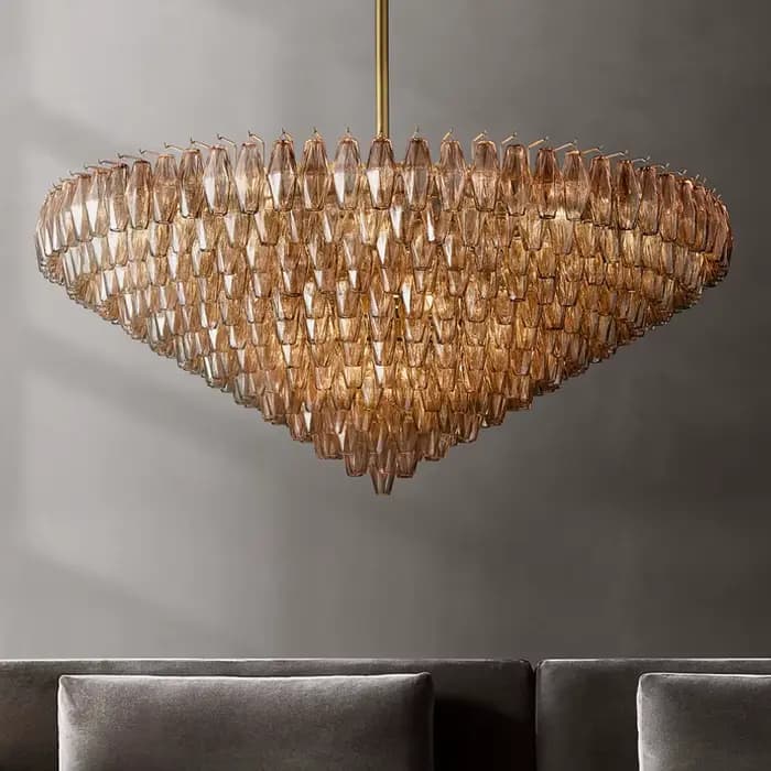 Lustre en verre américain de luxe plafonnier lustres modernes pour Salon lampes suspendues Lustre Salon Table à manger ensemble