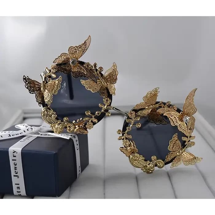 Lunettes de soleil de luxe rondes baroques