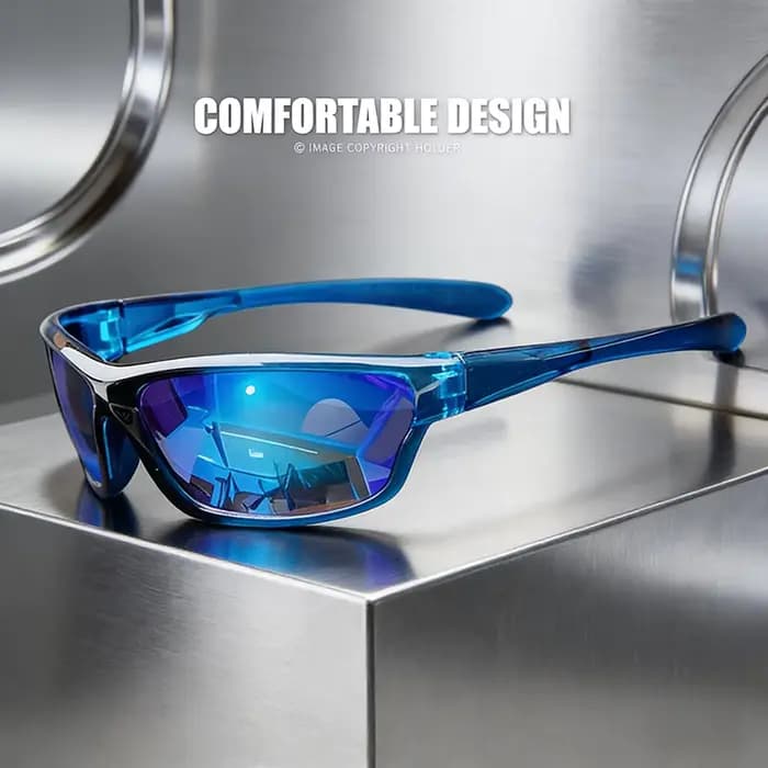 Lunettes de soleil polarisées de sport à la mode – Monture colorée transparente – Parfaites pour le cyclisme