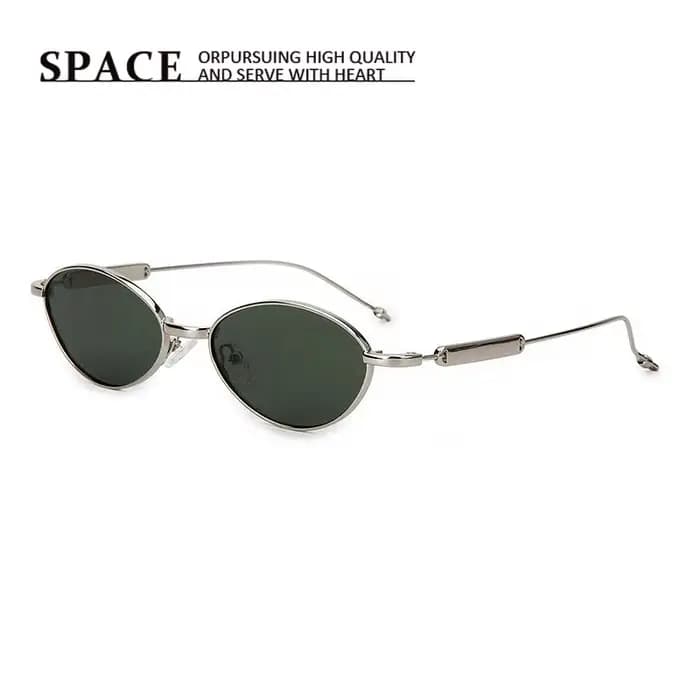 Lunettes de soleil polarisées ovales rétro japonaises de luxe en métal pour hommes et femmes