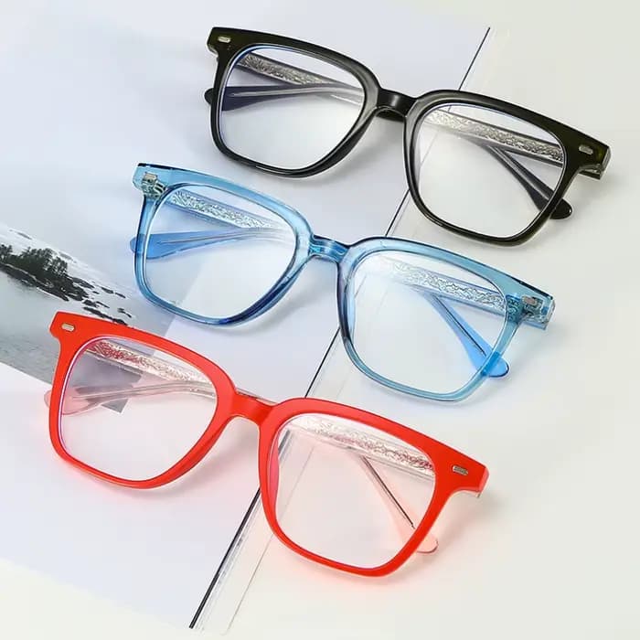 Monture de lunettes carrée pour hommes de style britannique avec verres anti-lumière bleue