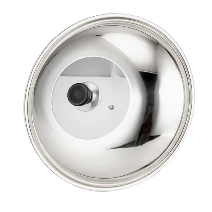 Couvercle visible en verre antidéflagrant, couvercle en acier inoxydable non magnétique de qualité alimentaire, poêle à frire, grand couvercle à fond plat 30CM-40CM.