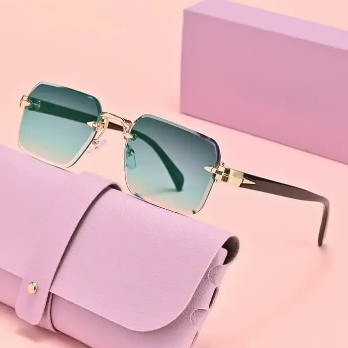 Lunettes carrées sans monture unisexes et tendance