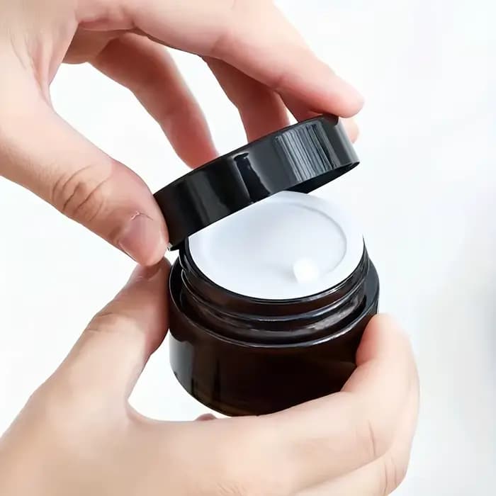 Bouteilles de crème en verre rechargeables de 60g, bouchon, récipients vides pour crèmes et lotions pour le visage, idéales pour les produits de soins de la peau