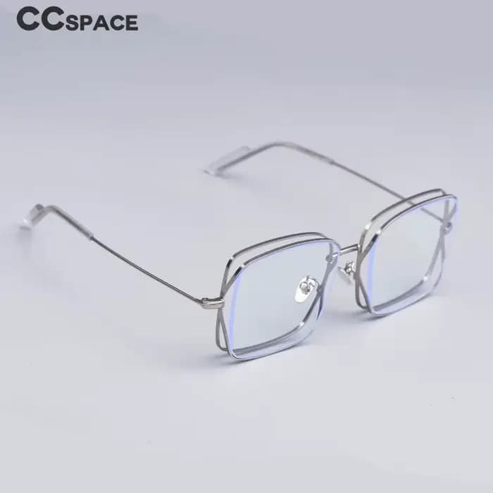 Lunettes de soleil à monture carrée en métal pour hommes et femmes