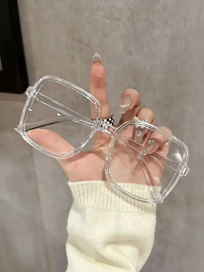 Lunettes carrées surdimensionnées sans Prescription