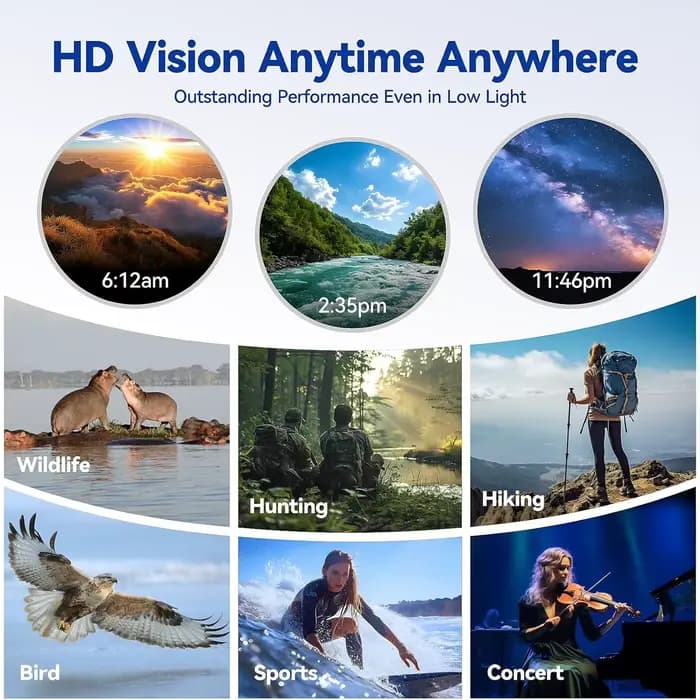 Nouvelles Jumelles Télescopiques Haute Puissance 2026, Longue Portée, Prisme Bak4, Lentille Optique HD, Portables pour la Randonnée, les Voyages, la Chasse et le Sport