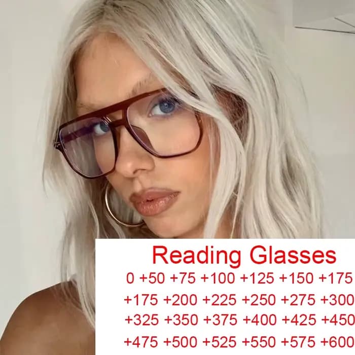 Lunettes de lecture carrées Anti-lumière bleue pour femmes