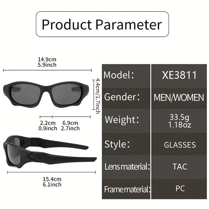 Lunettes de soleil de pêche tactiques coupe-vent pour hommes et femmes