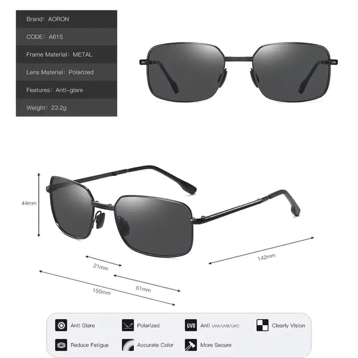 AORON – lunettes de soleil polarisées pliantes pour hommes et femmes