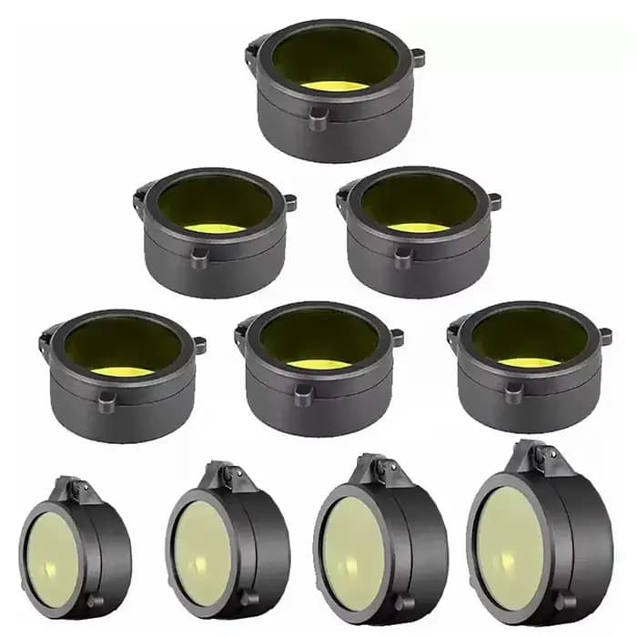 Couvercle d'objectif de portée de chasse, couvercle de protection d'objectif mat à ouverture rapide pour jumelles de calibre 30-69mm et couvercle de protection de vue