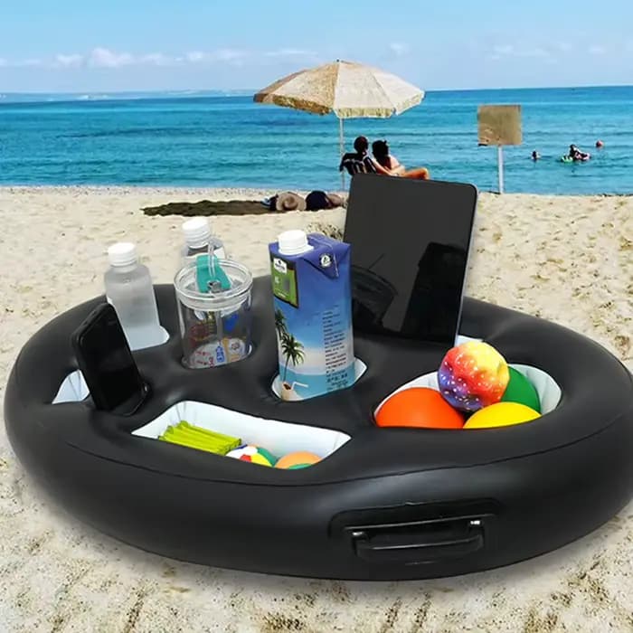Porte-boissons flottant gonflable, plateau polyvalent, piscine, baignoire, plage, grande capacité, seau de fête pour adultes, porte-gobelet Acc