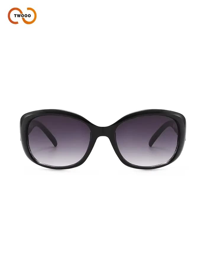 Lunettes de soleil élégantes à grande monture ovale pour femmes avec motif unique