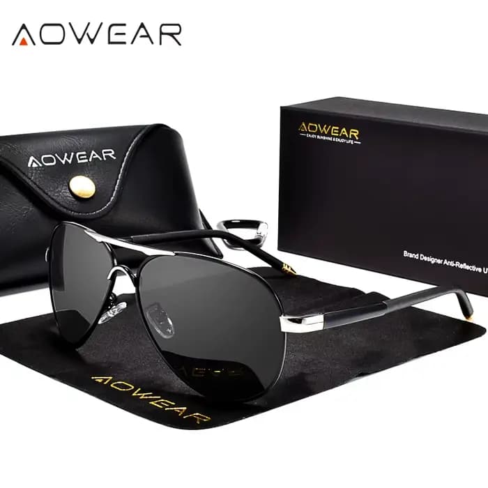 AOWEAR marque concepteur lunettes de soleil polarisées hommes Aviation revêtement miroir