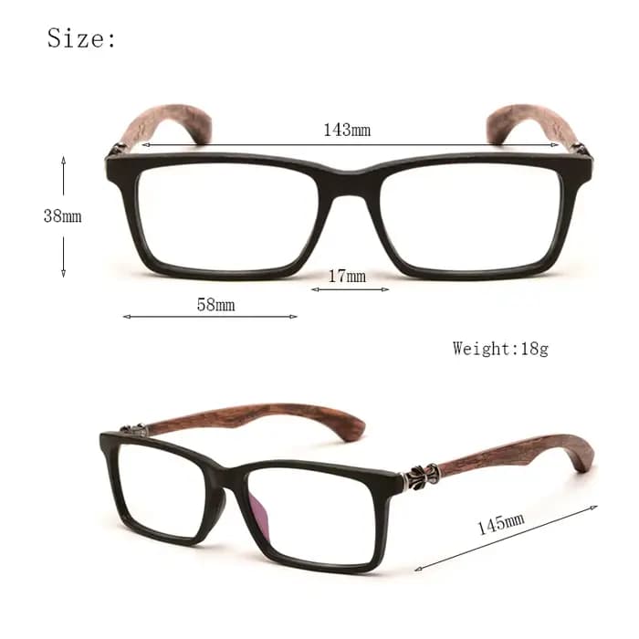 Montures de lunettes en bois véritable vintage pour hommes