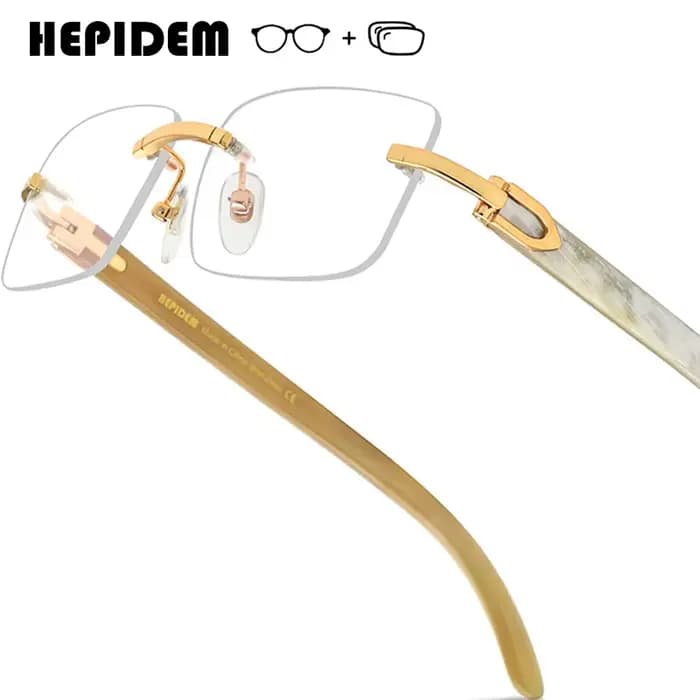 HEPIDEM lunettes de Prescription progressives personnalisé photochromique myopie lentilles optiques hommes luxe corne