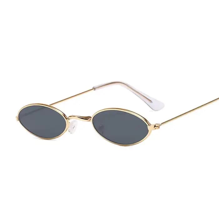 Rétro petites lunettes de soleil ovales femme Vintage marque nuances noir rouge métal couleur