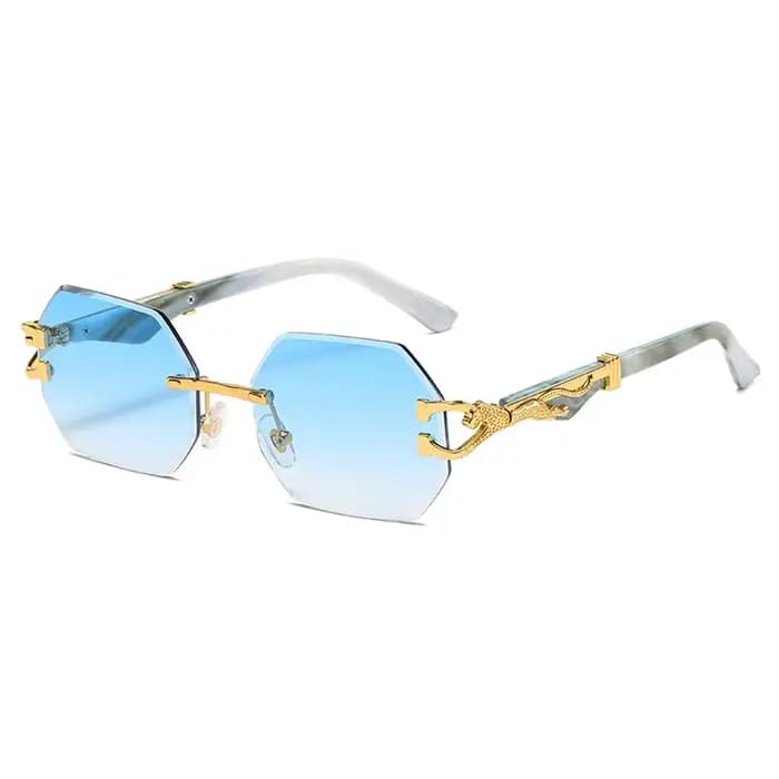Hexagone sans monture lunettes de soleil carré femmes rétro hommes